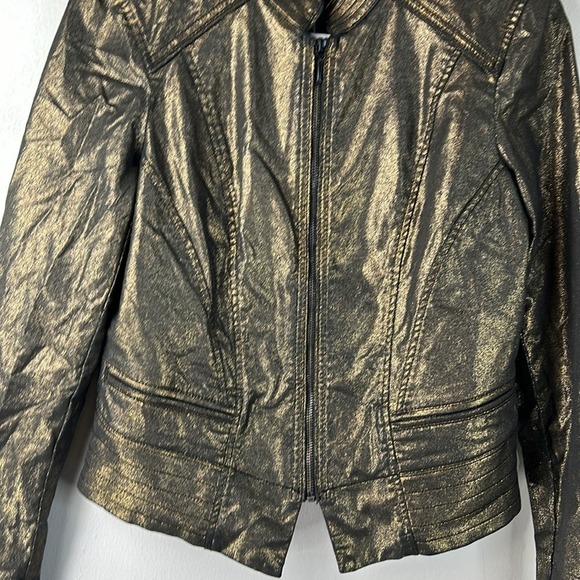 WHBM Coated Metallic Band Jacket Gold NWT Size 10 - Picture 8 of 13